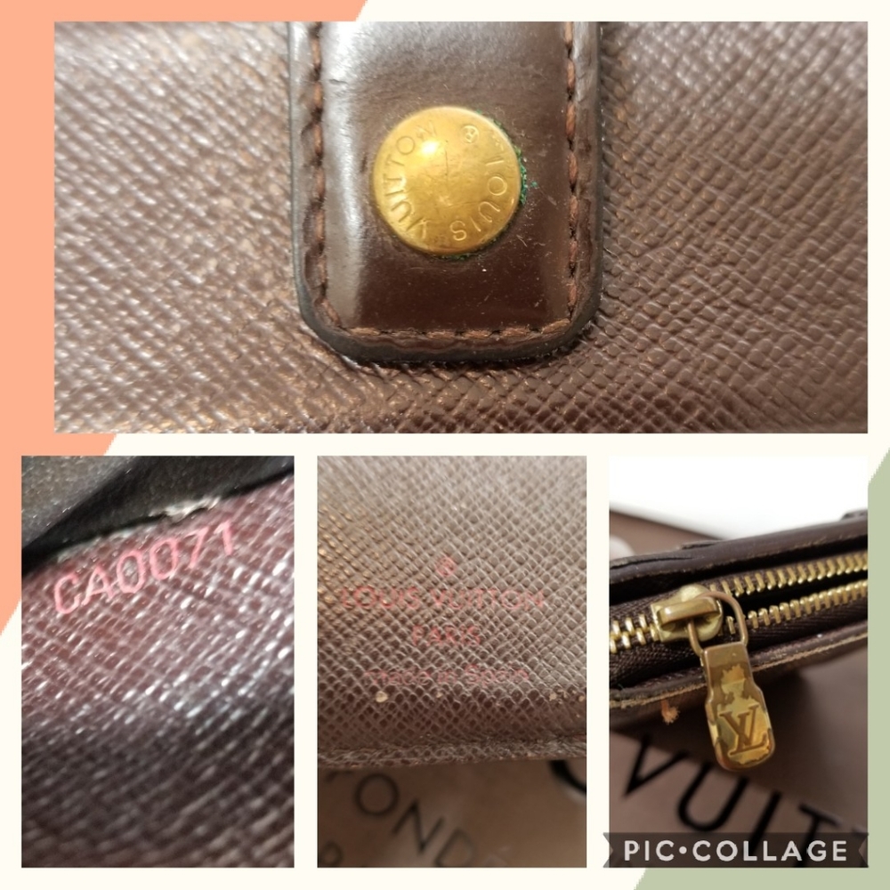 LOUIS VUITTON Damier ebene zipper compact wall #11 - Picture 16 of 16